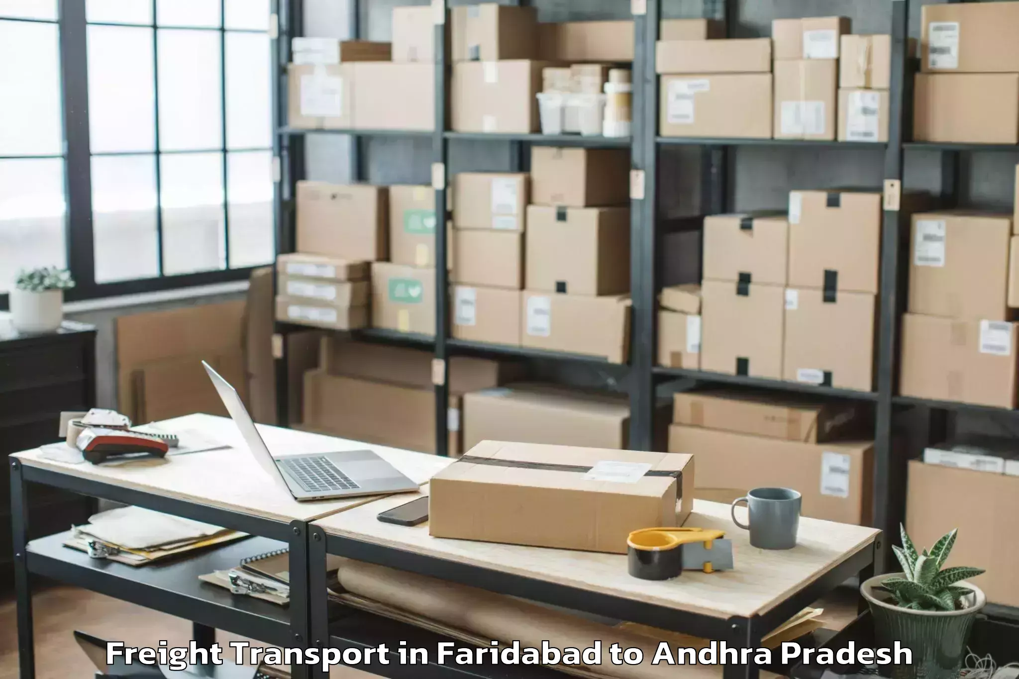 Professional Faridabad to Veerullapadu Freight Transport